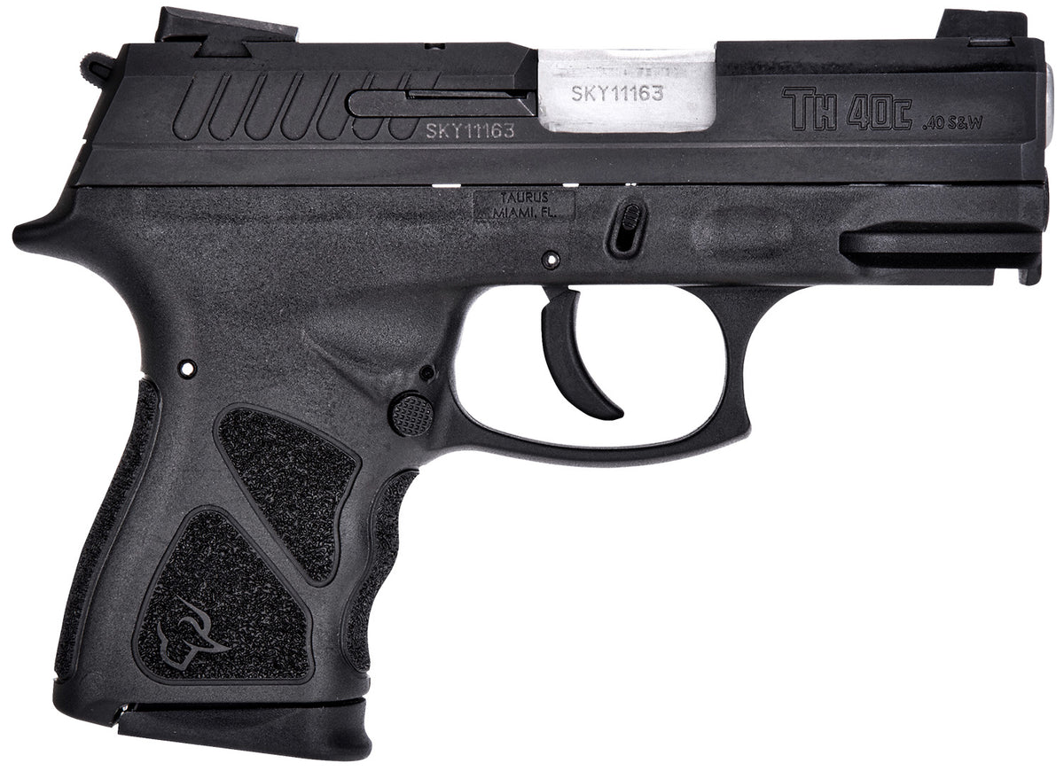 Taurus 1TH40C031 THc  Compact 40 S&W 15+1/11+1 3.54" Matte Stainless Steel, Barrel Matte Black Serrated Slide, Black Pol