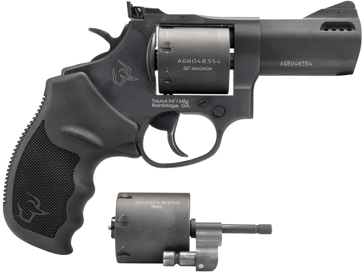 Taurus 2-692031 692  Medium 38 Special +P/357 Mag/9mm Luger 7 Shot 3" Matte Black Ported Barrel, Cylinder & Frame, Black