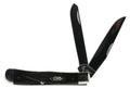 Case 18221 Trapper  3.25"/3.27" Folding Clip Point/Spey Plain Mirror Polished Tru-Sharp SS Blade Rough Black Jigged Synt
