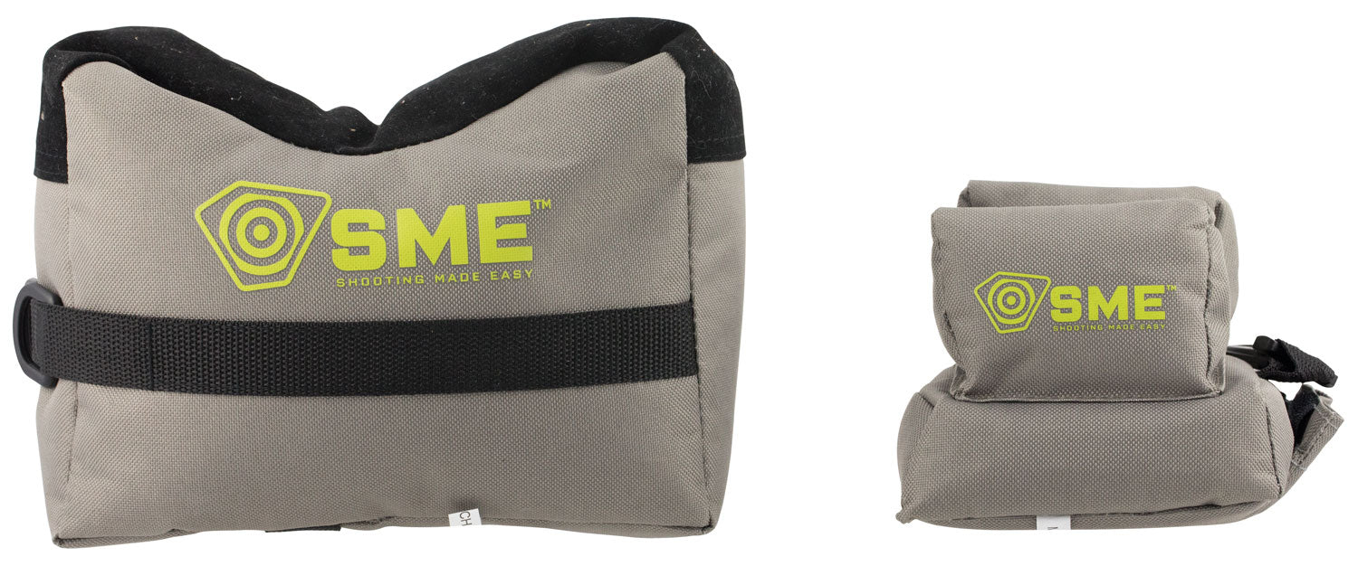 SME SMEGRF Front & Rear Gun Rest  Inert Poly Bead Filled Shooting Bags, Suede Leather Topper, Non-Slip Bottom, 600D Poly