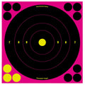 Birchwood Casey 34808 Shoot-N-C Reactive Target Self-Adhesive Paper Black/Pink 8" Bullseye 6 Pack