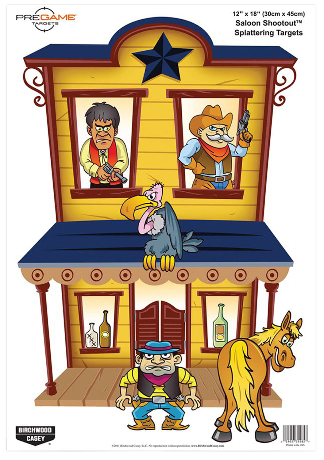 Birchwood Casey 35564 Pregame  Saloon/Patrons Paper Hanging Universal 12" x 18" Multi-Color 8 Per Pkg