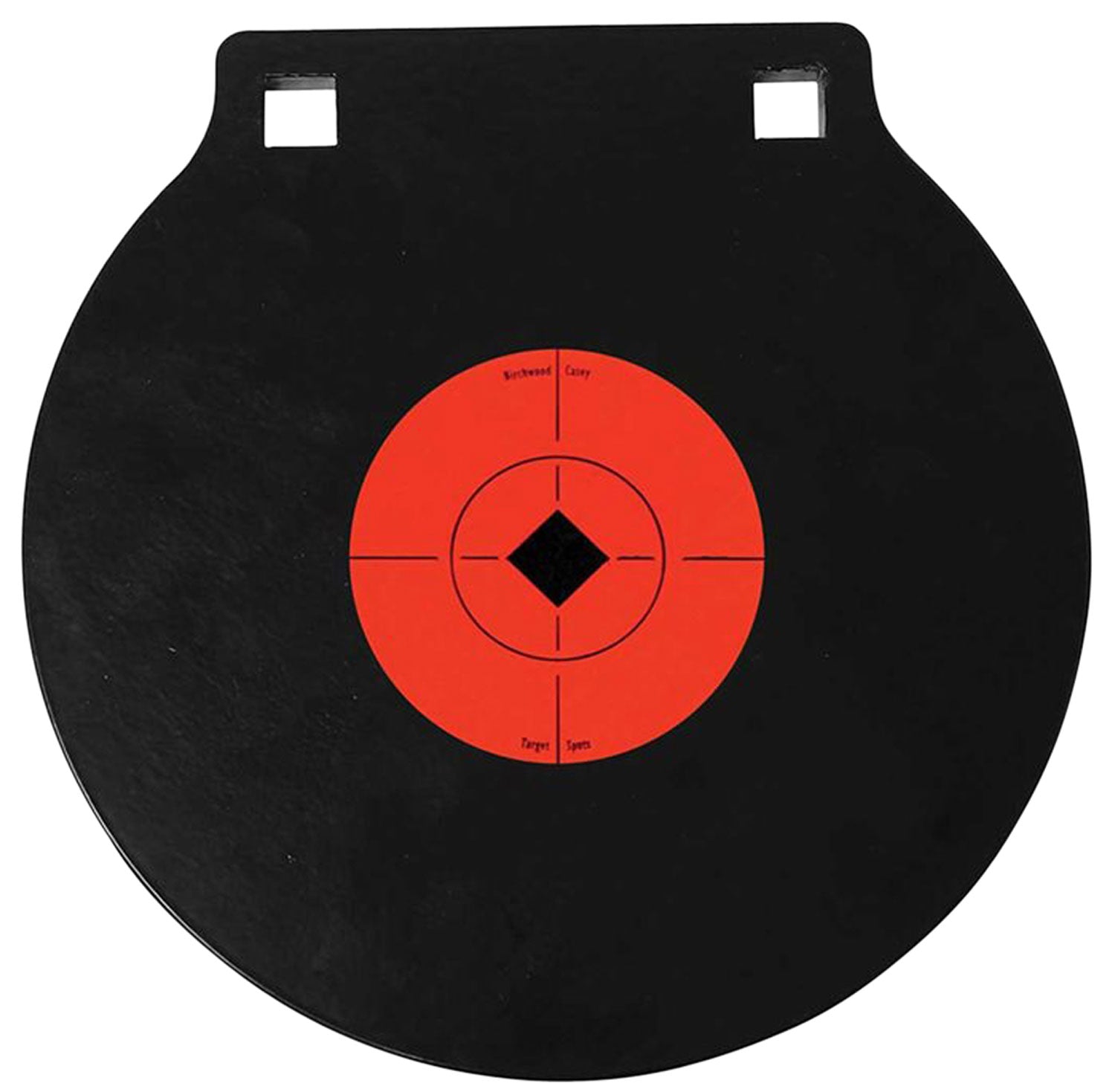 Birchwood Casey 47604 World of Targets Double Hole 8" Pistol/Rifle Black/Orange AR500 Steel Circle w/Crosshair & Diamond