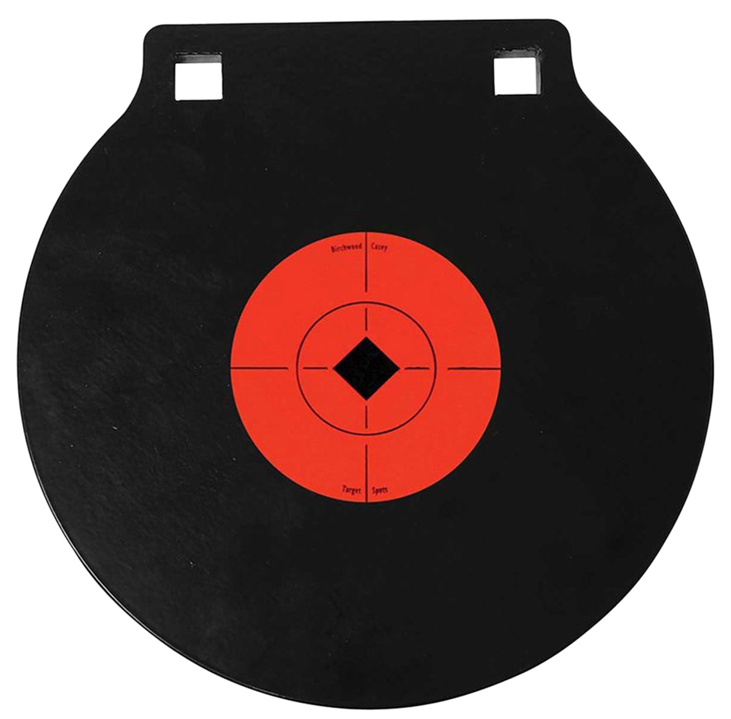 Birchwood Casey 47615 World of Targets Double Hole 10" Pistol/Rifle Black/Orange AR500 Steel Circle w/Crosshair & Diamon
