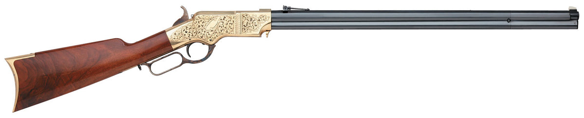 Taylors & Company 550295 1860 Brass Engraved 45 Colt (LC) 13+1 24.25" Blued Octagon Barrel, Brass Engraved/ Brass Receiv