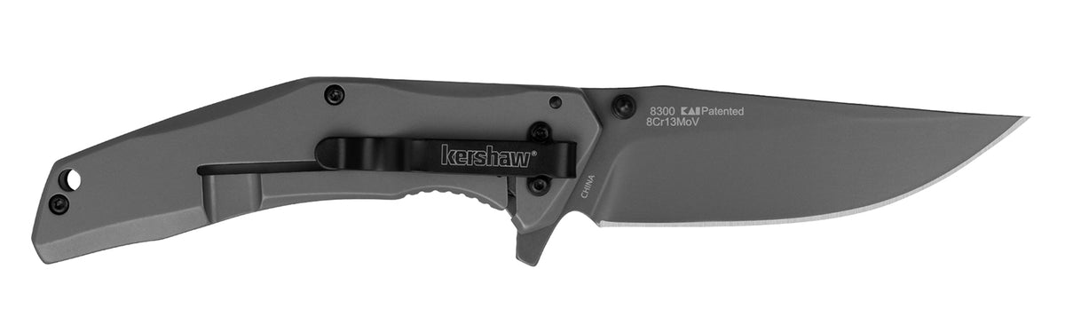 Kershaw 8300 DuoJet  3.25" Folding Clip Point Plain Gray TiCN 8Cr13MoV SS Blade Gray TiCN Stainless Steel Handle Include