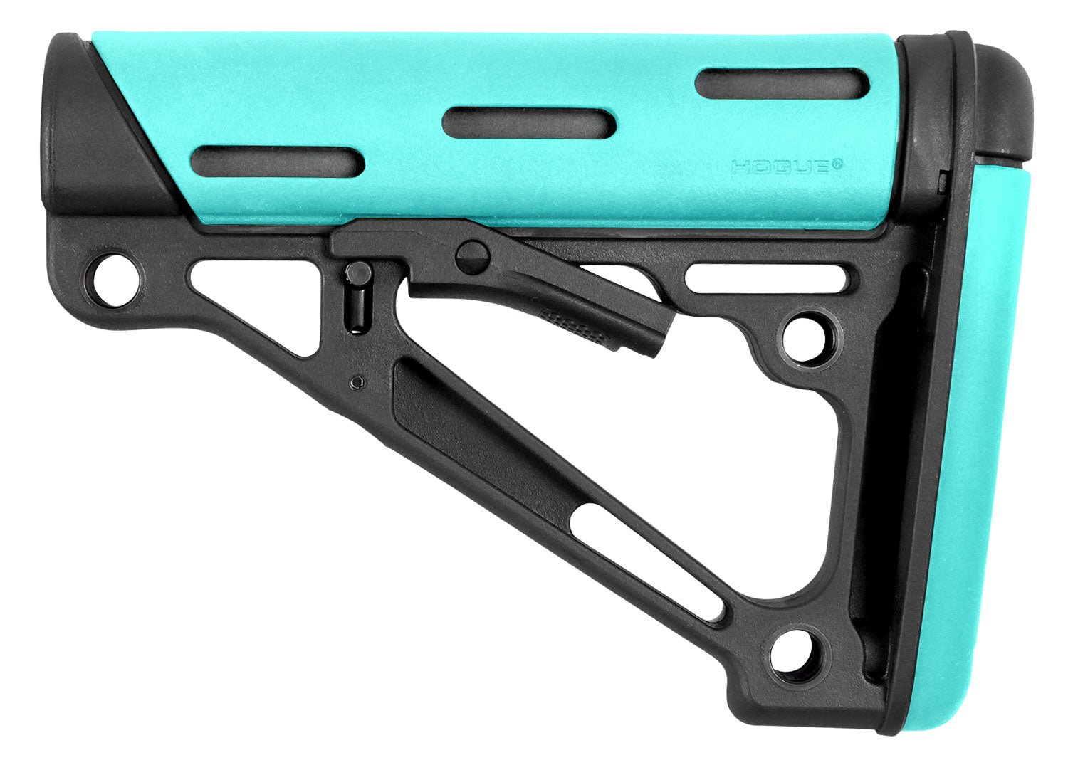 Hogue 13440 OverMolded Collapsible Buttstock Aqua OverMolded Rubber Black Synthetic AR-15, M16 with Mil-Spec Tube (Tube 