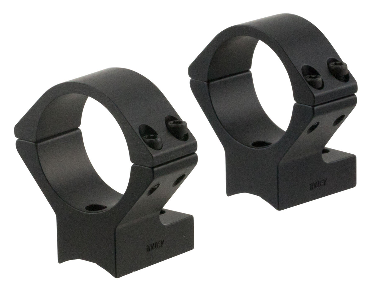 Talley 740725 Scope Mount/Ring Combo  Black Anodized 30mm Tube Savage Round Receiver with AccuTrigger (110 Series/A17/A2