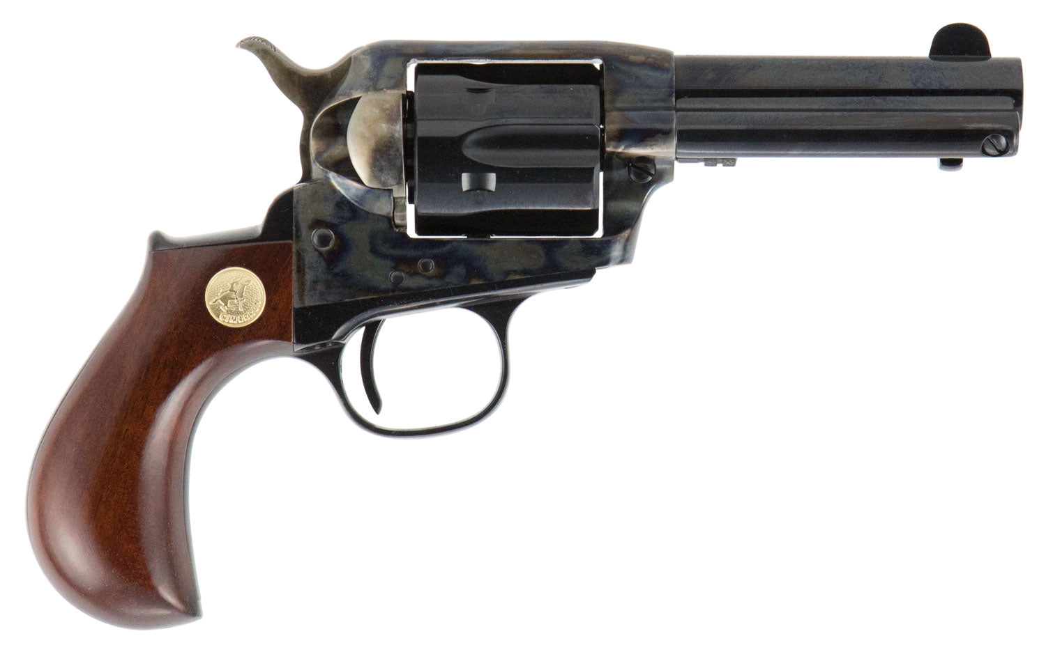 Cimarron CA980 Lightning  38 Special 6 Shot 3.50" Blued Steel Barrel & Cylinder, Color Case Hardened Steel Frame, Birdsh