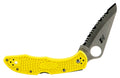 Spyderco C88SYL2 Salt 2  3" Folding Clip Point Serrated H1 Steel Blade Yellow Bi-Directional Texturing FRN Handle Includ