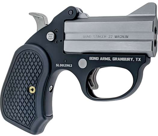 BOND ARMS STINGER FIREBALL HGD 22 WMR 3 IN O/U ALUMINUM SS MATTE FRAME W/ B6 EXTEND GRIPS