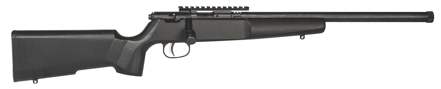 Savage Arms 13823 Rascal Target Youth 22 LR 1rd 16.12" Matte Black Threaded Barrel, Matte Black Picatinny Rail Carbon St