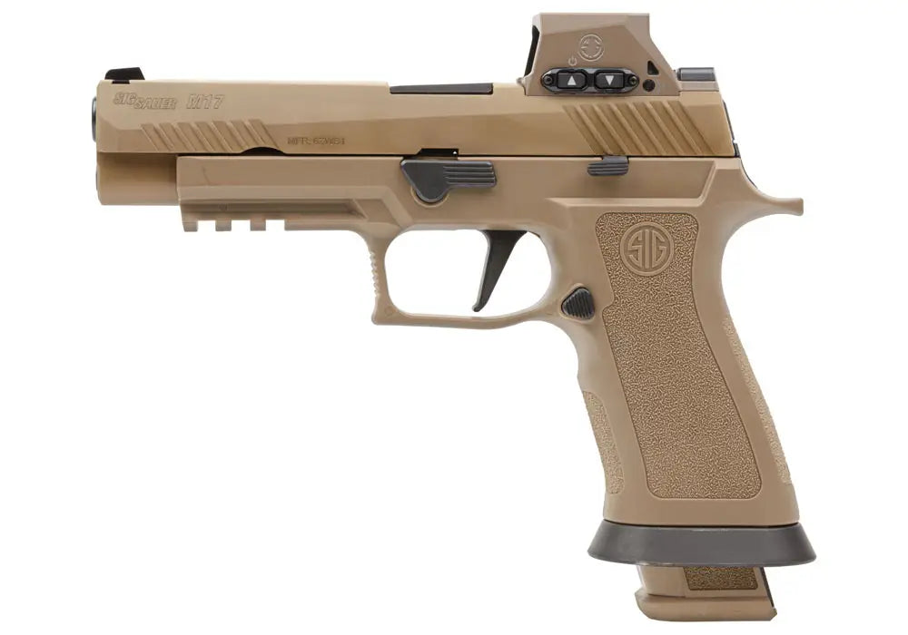 SIG SAUER M17 X-SERIES RX 9MM PSTL TAN XCRY GRIP 3-21RD ROMEOM17 OPTIC