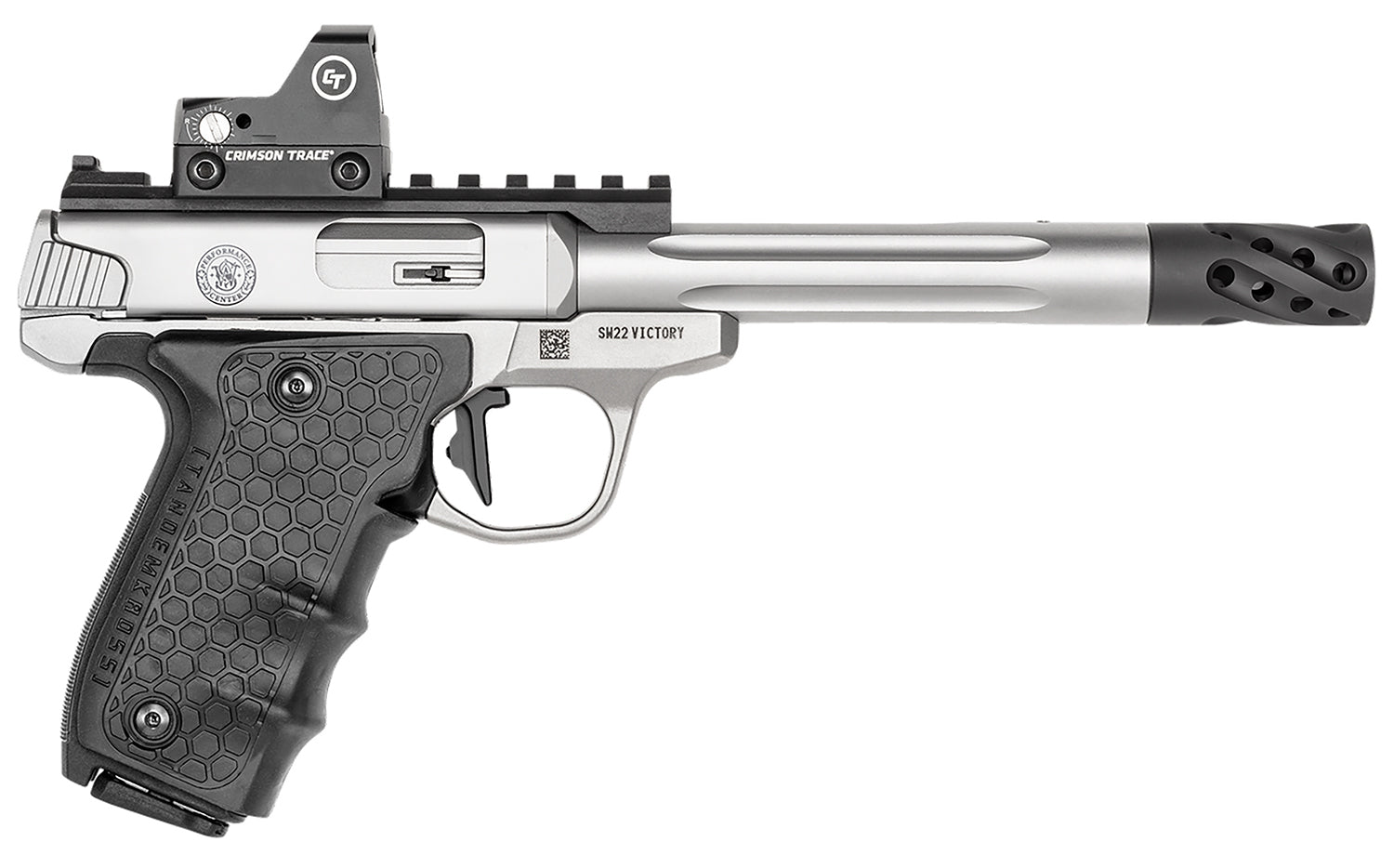 Smith & Wesson 12079 Performance Center Victory Target 22 LR 6" MB 10+1 Stainless Steel Tandemkross Black HiveGrip with 
