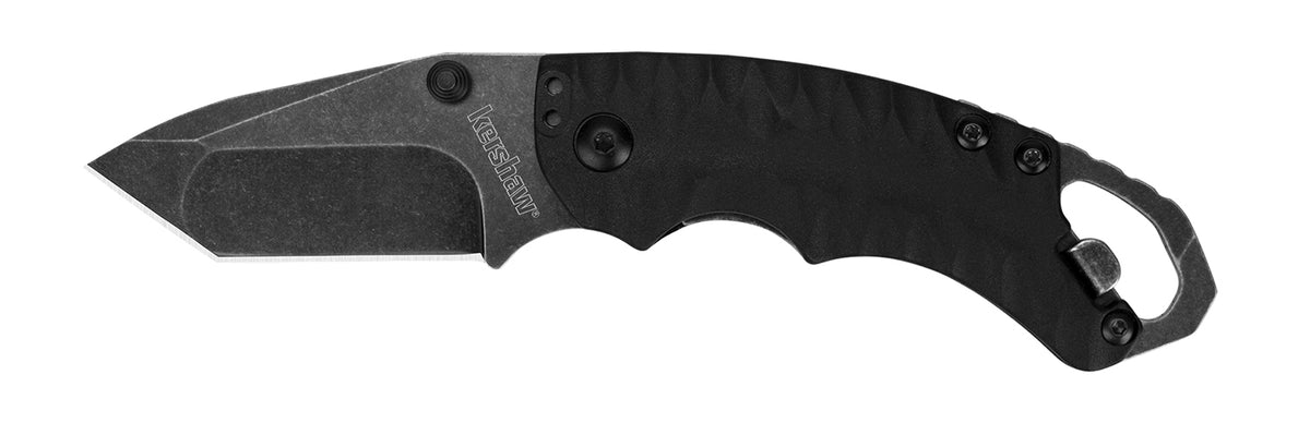 Kershaw 8750TBLKBW Shuffle II 2.60" Folding American Tanto Plain Black Oxide 8Cr14MoV SS Blade Black Glass-Filled Nylon 