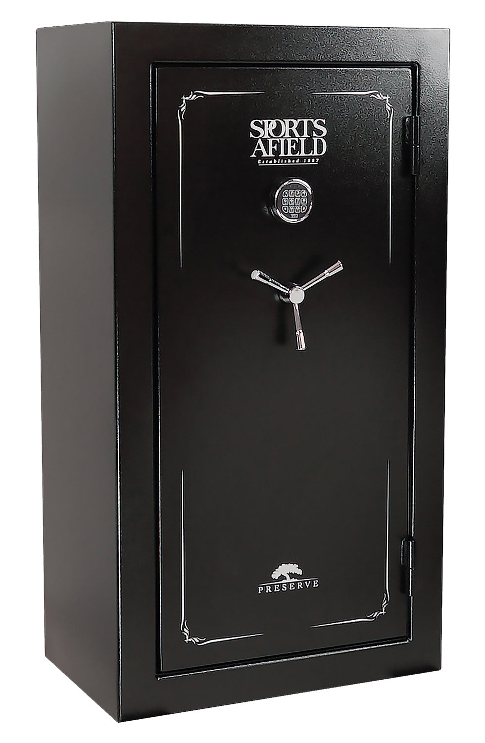 Sports Afield SECSA5932P Preserve SA5932P Keypad/Key Entry Black Textured Steel Holds 32 + 6 59" H x 32" W  x 20" D Fire