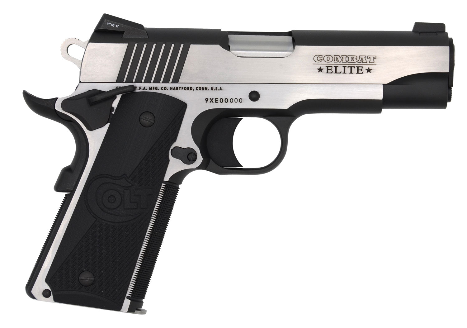 Colt Mfg O4080CE Combat Elite Commander 45 ACP 8+1 4.25" Stainless Steel Barrel, Two-Tone Serrated Stainless Steel Slide