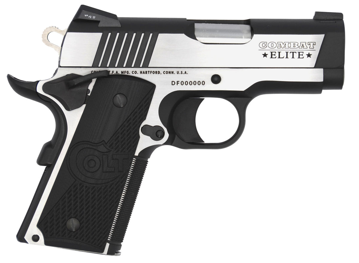 Colt Mfg O7080CE Combat Elite Commander Compact Frame .45 ACP 8+1, 3" Stainless Steel Barrel, Two-Tone Serrated Stainles