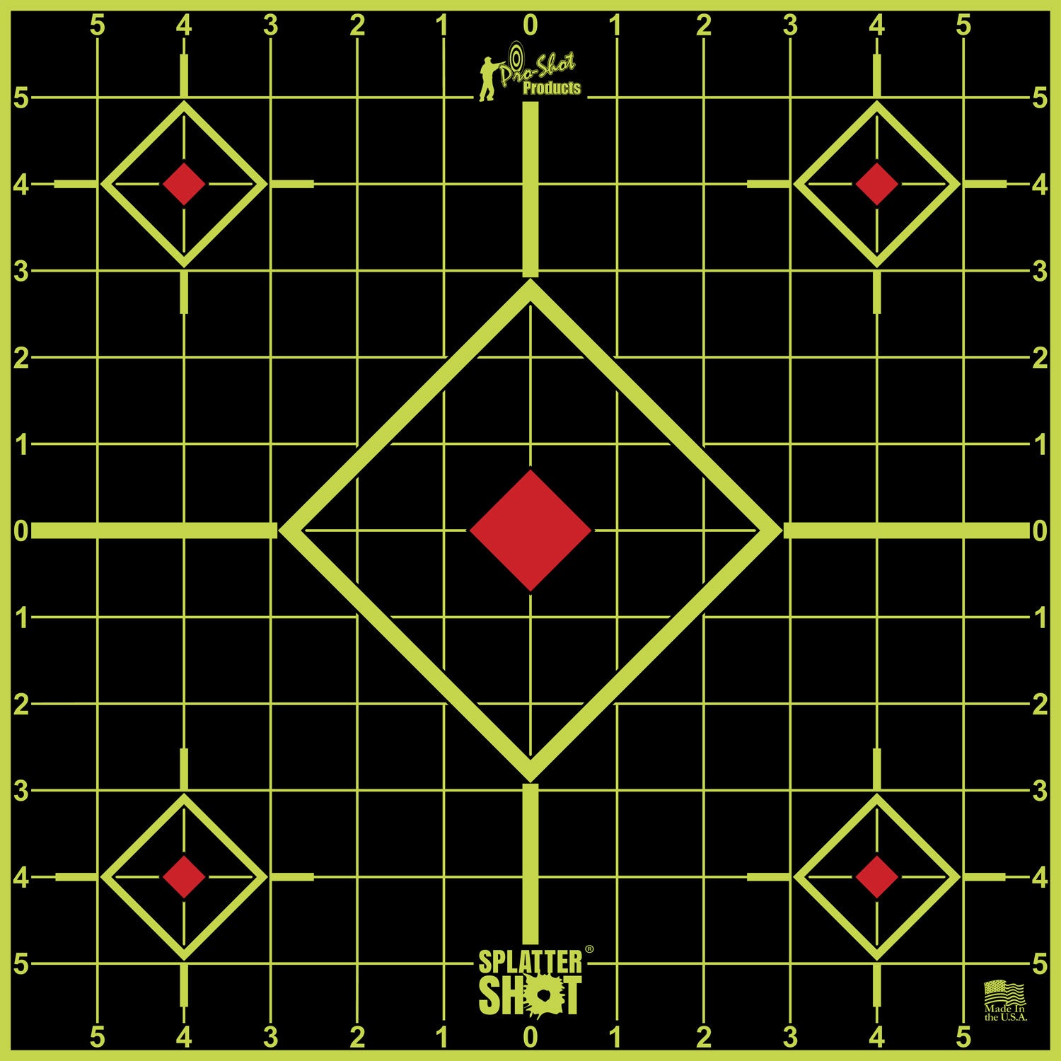 Pro-Shot 12SIGREEN5PK SplatterShot Sight-In Self-Adhesive Paper Black/Green 12" 5-Diamond 5 Pack