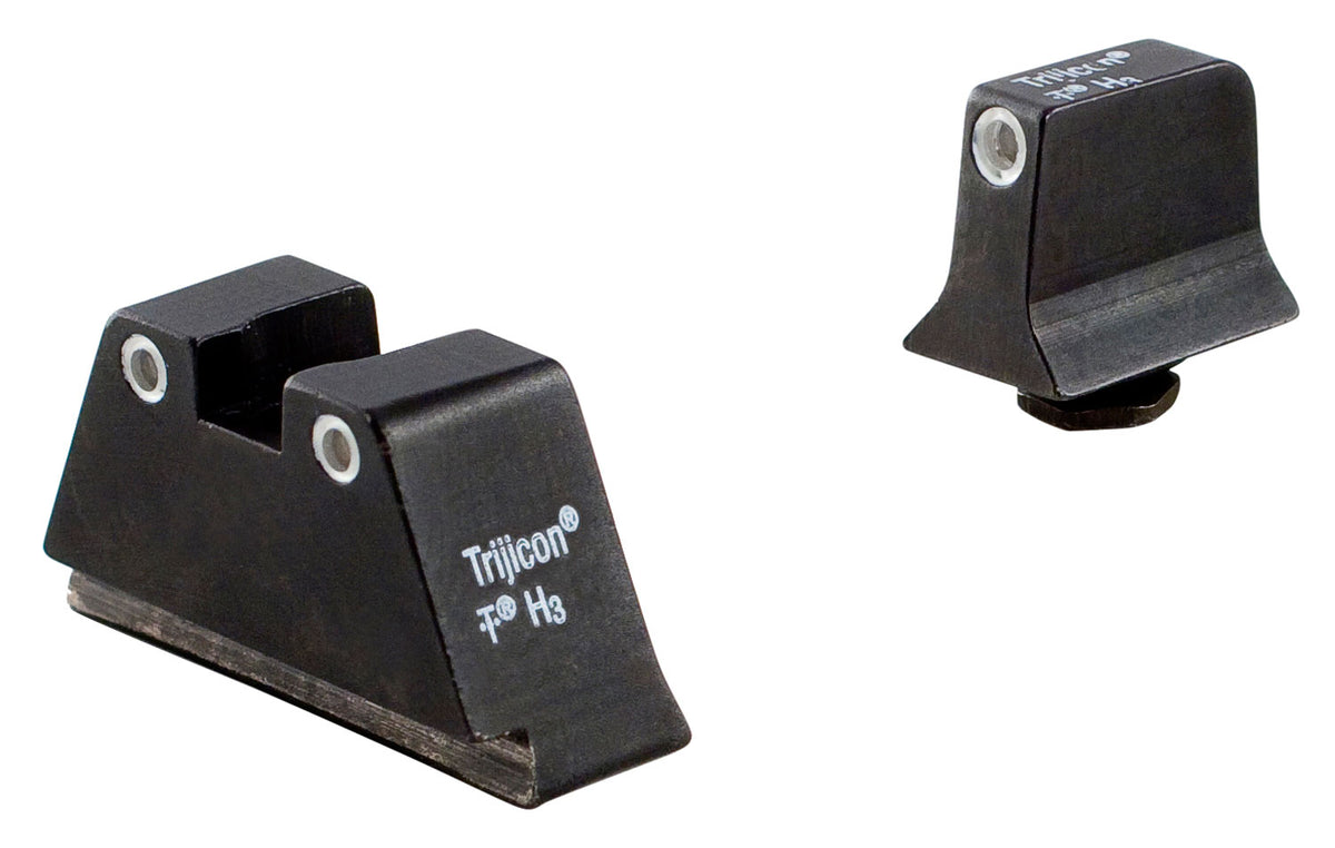 Trijicon 600689 Suppressor/Optic Height Sights  Green/Tritium White Outline Front Sight-Green/Tritium White Outline Rear
