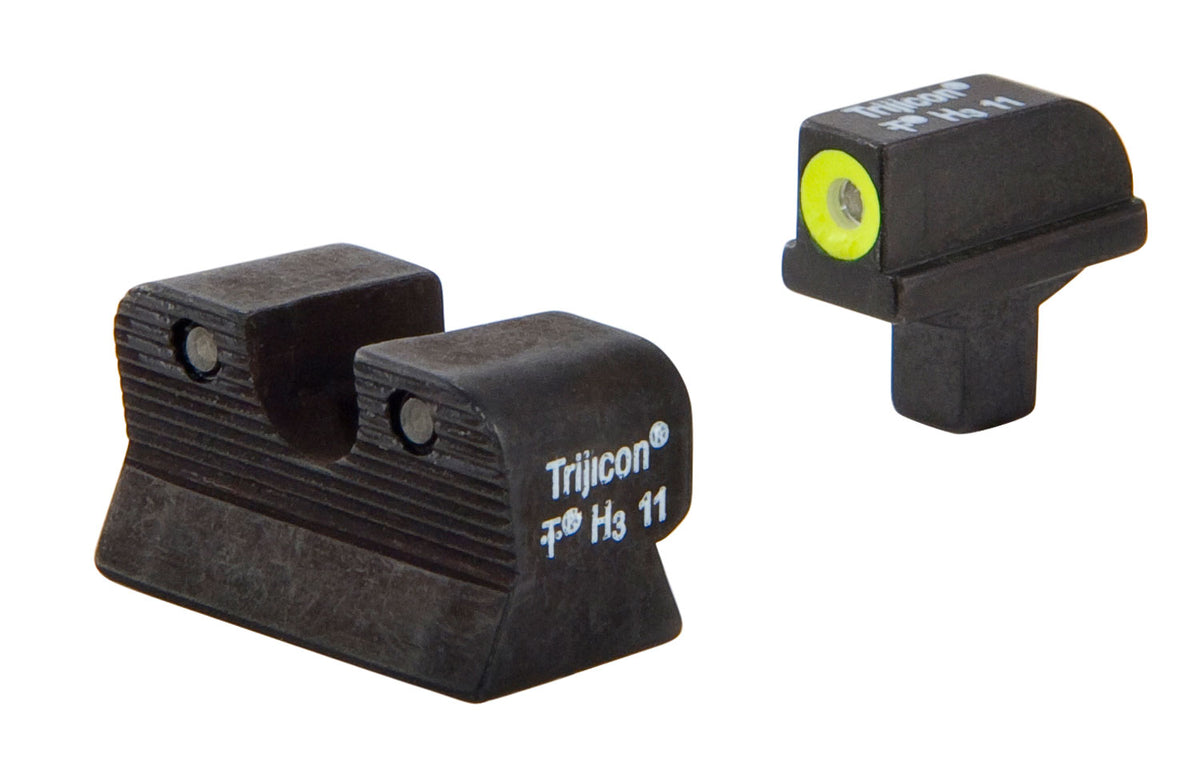 Trijicon 600514 HD Night Sights  Green/Tritium Yellow Outline Front Sight-Green Tritium Black Outline Rear Sight Colt 19