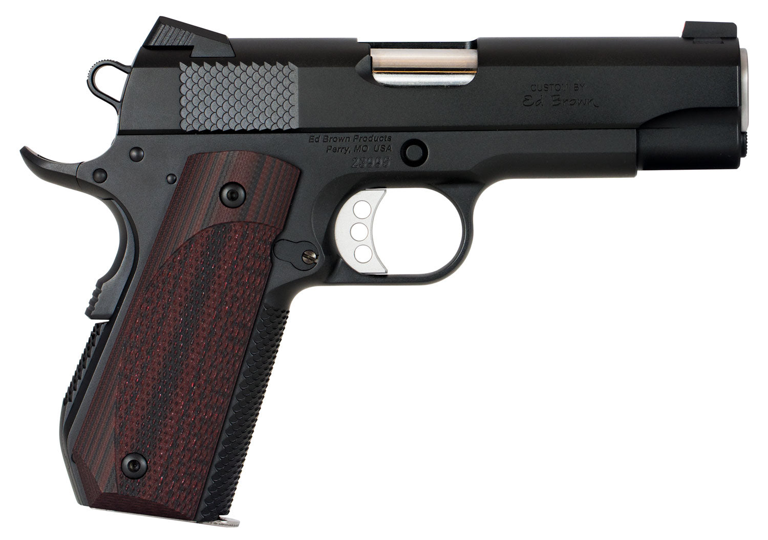 Ed Brown KC18G4 1911 Kobra Carry 45 ACP 7+1 4.25" Stainless Recessed Crown Barrel, Black Gen4 Snakeskin Serrated Carbon 