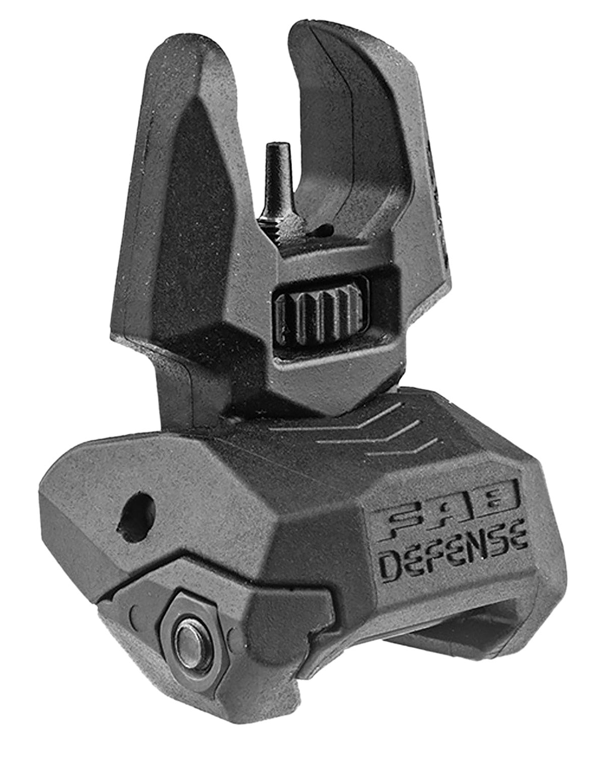 FAB Defense FXFBS Front Back-Up Sight  for AR-15/ M16/ M4 Low Folded Profile Spring-Locked Deployment Black Polymer & Me