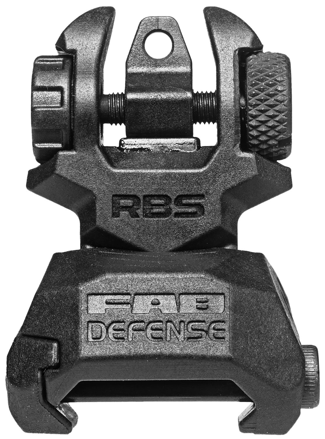 FAB Defense FXRBS Rear Back-Up Sight  for AR-15/ M16/ M4 Dual Aperture Low Folded Profile Spring-Locked Deployment Black