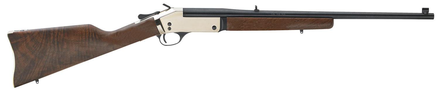 Henry H015B357 Single Shot  38 Special or 357 Mag Caliber with 1rd Capacity, 22" Blued Barrel, Polished Brass Metal Fini