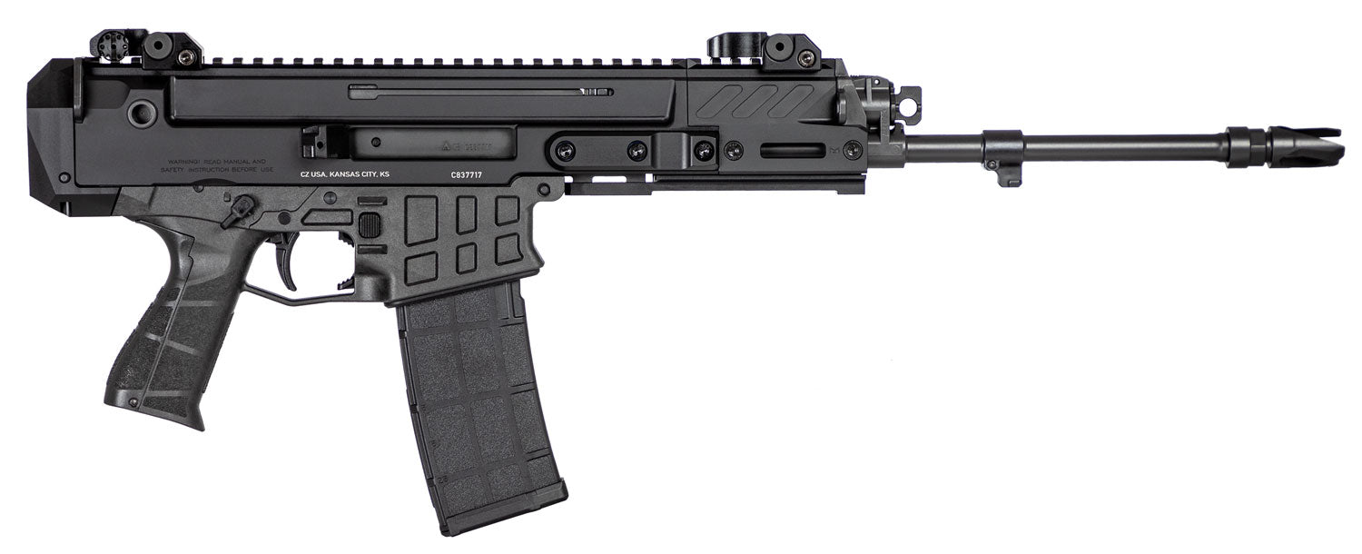 CZ-USA 91452 Bren 2 MS  5.56x45mm NATO Caliber with 14.17" Barrel, 30+1 Capacity, Overall Black Finish, Carbon Fiber Rec