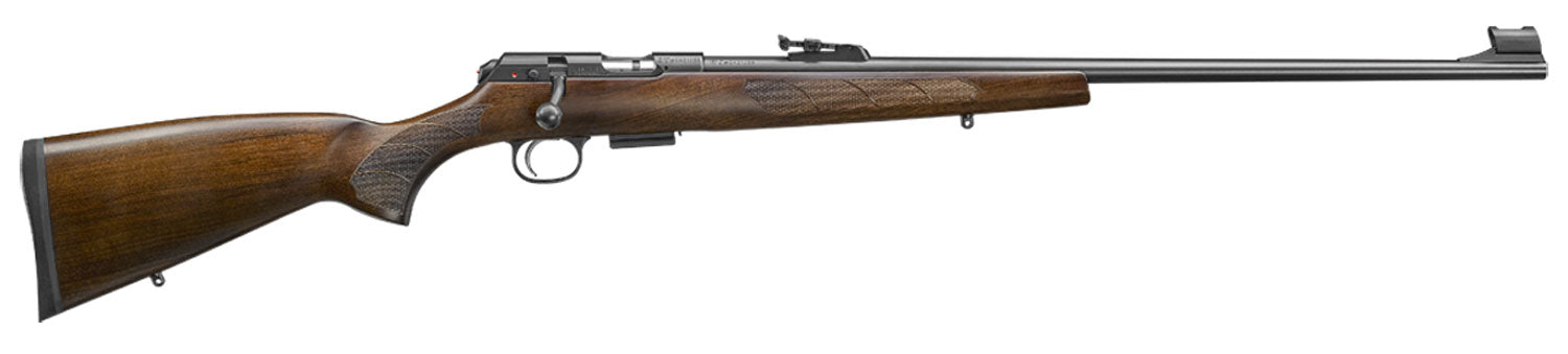 CZ-USA 02302 CZ 457 Lux Full Size 22 WMR 5+1 24" Black Nitride Black Nitride Steel Receiver Turkish Walnut Fixed Europea