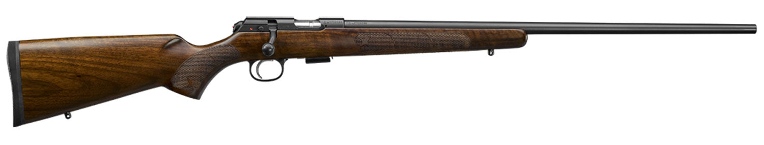 CZ-USA 02312 CZ 457 American Full Size 17 HMR 5+1 24" Black Nitride Black Nitride Steel Receiver Turkish Walnut Fixed Am