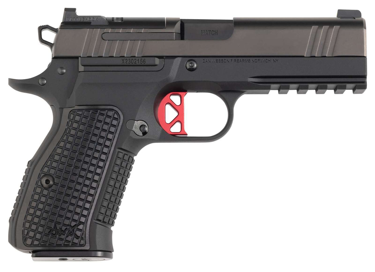 DAN WESSON DWX COMPACT OPTIC READY 9MM PISTOL 4" BLACK DLC/BLK, RAIL 15RD