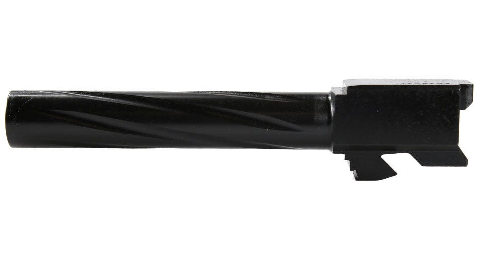 Barrel for Grizzly 101 & Glock 17 9mm, Black Nitride Spiral Fluted, Unthreaded