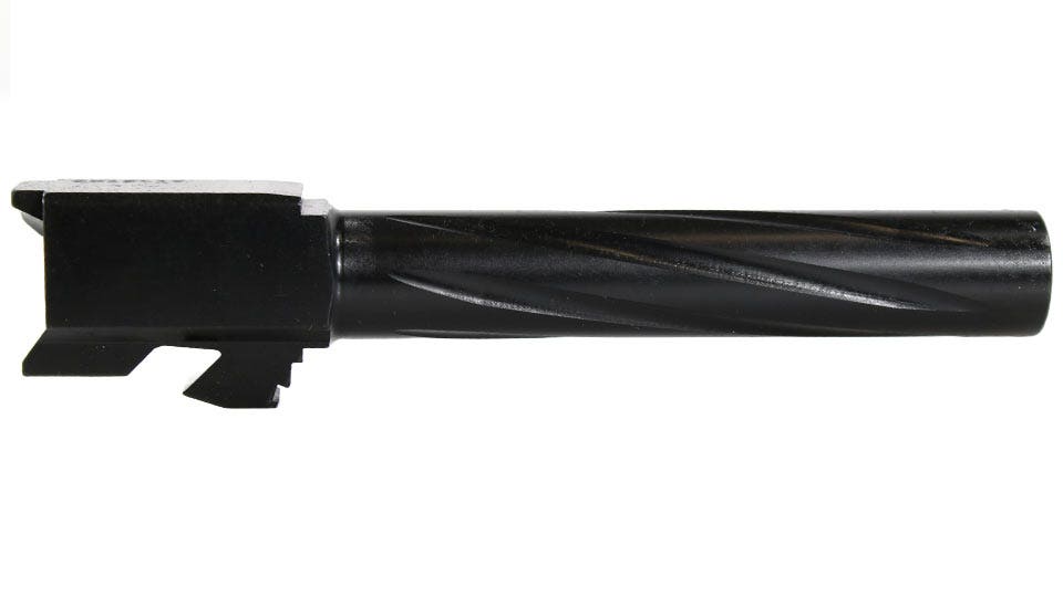 Barrel for Grizzly 101 & Glock 17 9mm, Black Nitride Spiral Fluted, Unthreaded