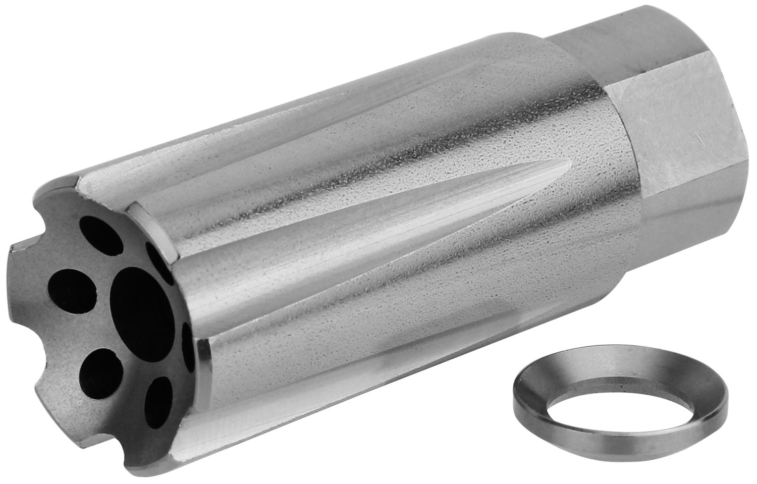 TacFire MZ1020SS Linear Compensator Stainless Steel with 1/2"-28 tpi Threads, 2.05" OAL & 0.87" Diameter for 5.56x45mm N