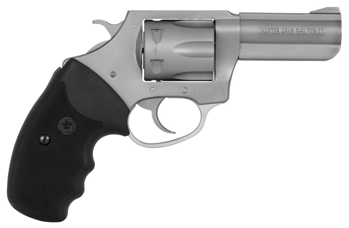 Charter Arms 73802 Pitbull  Large 380 ACP 6 Shot 3" Stainless Steel Barrel & Cylinder, Anodized Aluminum Frame w/Black F