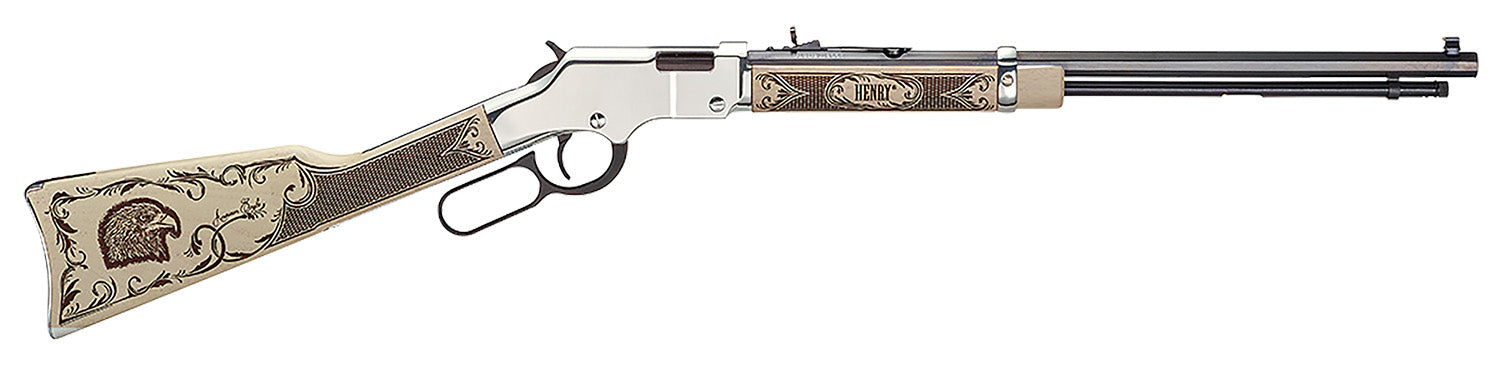 Henry H004AE Golden Boy Silver American Eagle Full Size 22 Short, 22 Long, 22 LR, 16 LR/21 Short, 20" Blued Barrel, Nick