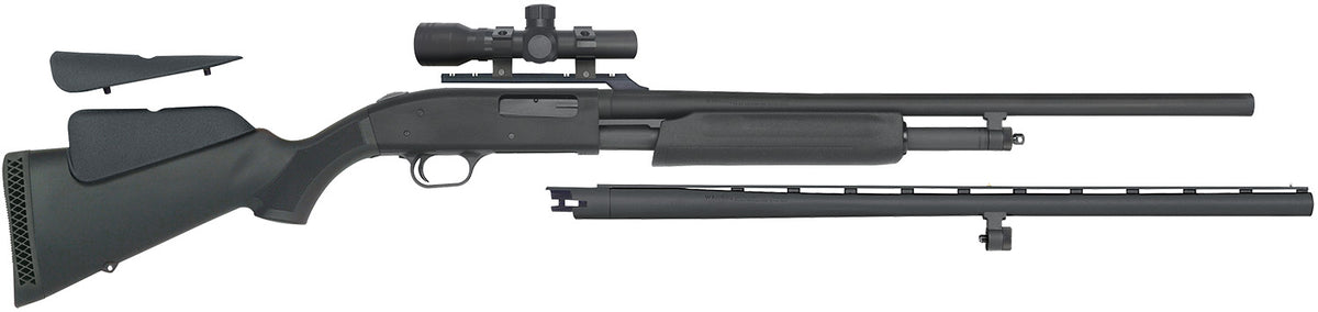 Mossberg 54047 500 Field/Deer Pump 20 Gauge 5+1 3" 26" Vent Rib/24" Slugster Barrels, Matte Blued Metal Finish, Syntheti