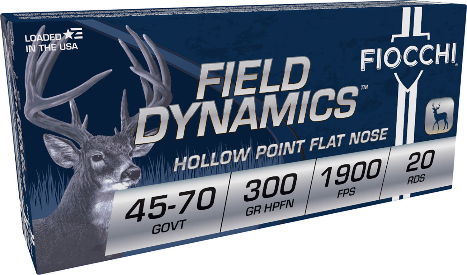 Fiocchi 4570B Field Dynamics  45-70Gov 300gr Hollow Point Flat Nose 20 Per Box/10 Case