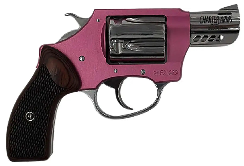 CHARTER ARMS COYOTE HGR 380 AUTO 2IN PORTED HI-POLISHED BBL FS PINK  5RD WD GRIPS 2 MOON CLIPS