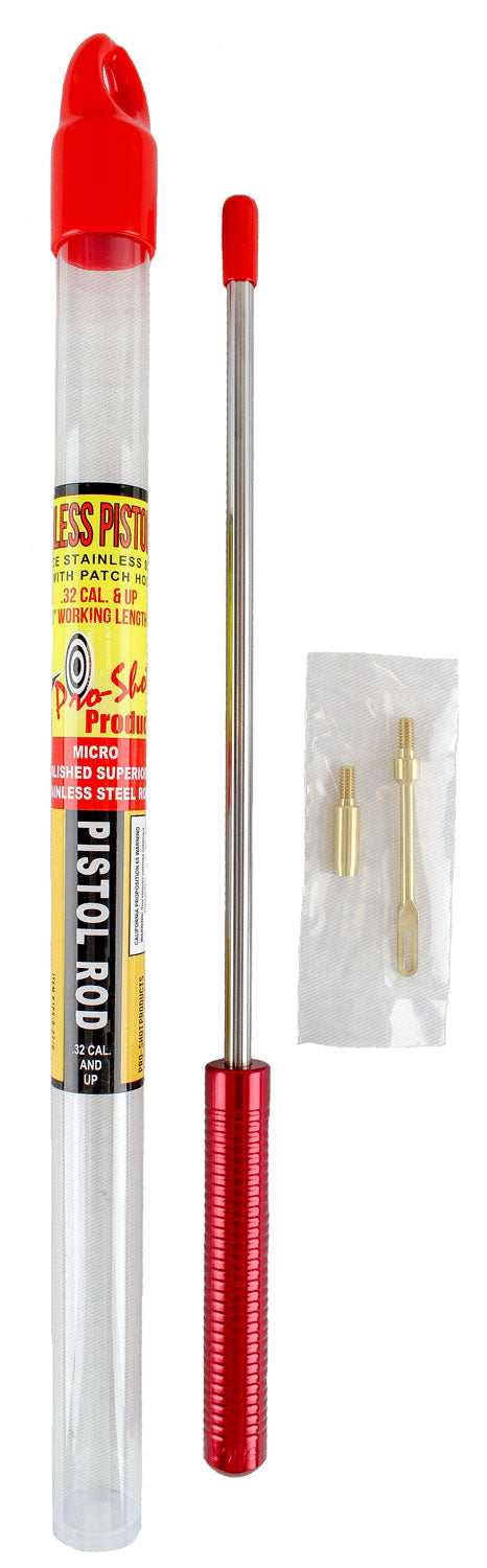 Pro-Shot 1PS87U Micro-Polished Cleaning Rod .27/ .32/ .40/ .44/ .45/ 9mm/ 10mm Cal Pistol #8"-32 Thread 8" Stainless Ste