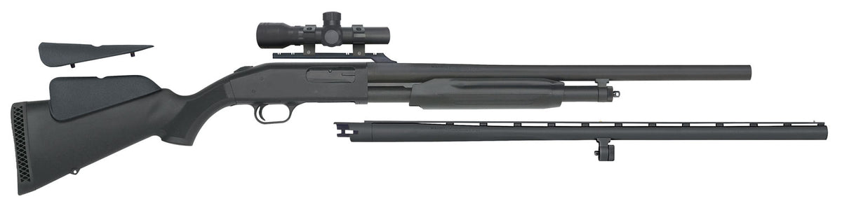 Mossberg 58244 500 Field/Deer 12 Gauge 5+1 3" 28" Vent Rib/24" Slugster Barrels, Blued Metal Finish, Synthetic Dual Comb