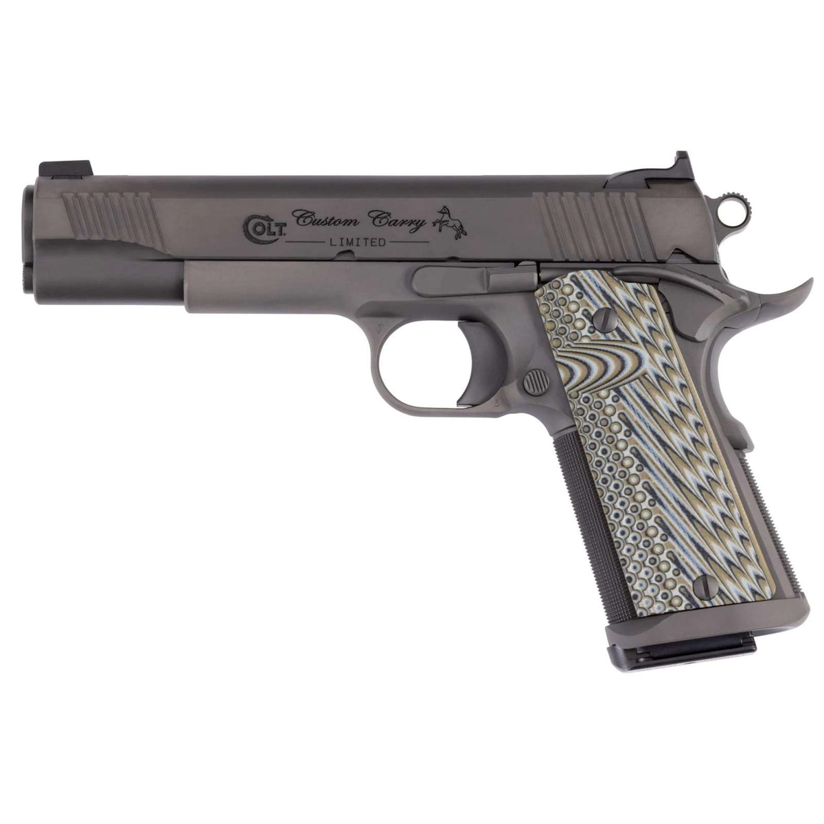 COLT 1911 CUSTOM CARRY GOVERNMENT 45 ACP 5" STAINLESS \ SMOKE DLC