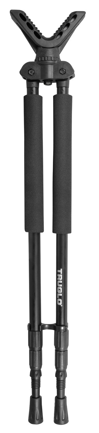TruGlo TG8920XB Solid-Shot  Bipod 21-40" Collapsible Black Aluminum, Rubberized V-Brace, Twist Lock Adjustable Legs, Inc