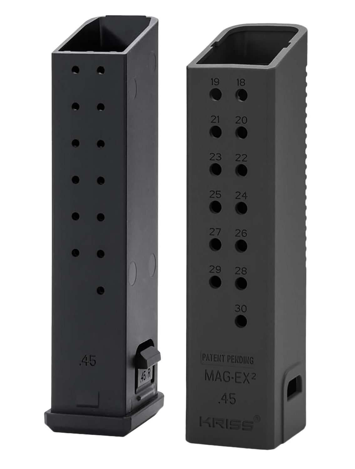 Kriss USA KVAMX2K90BL00 Mag-Ex2 Extension Kit Extended 9mm Luger 40rd Compatible w/Glock 17 Gen3-5 17rd Magazines Black 
