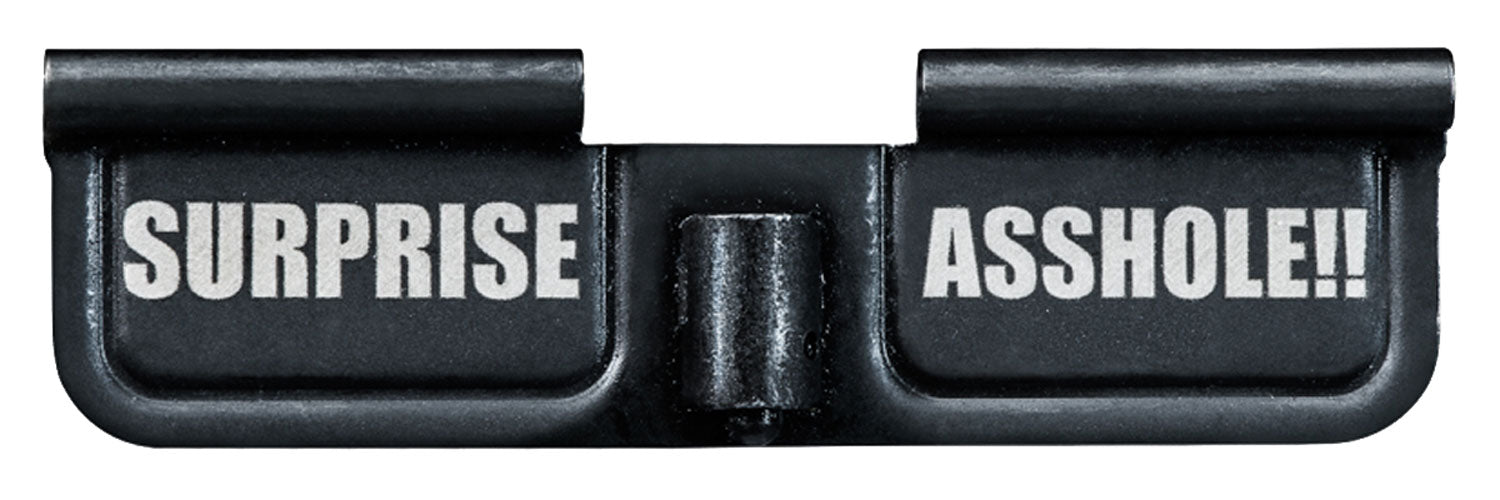 Phase 5 Weapon Systems EPCSURPRISE Ejection Port Door  AR-15 Black Parkerized Steel 3.10"  Engraved "Surprise Asshole!!"