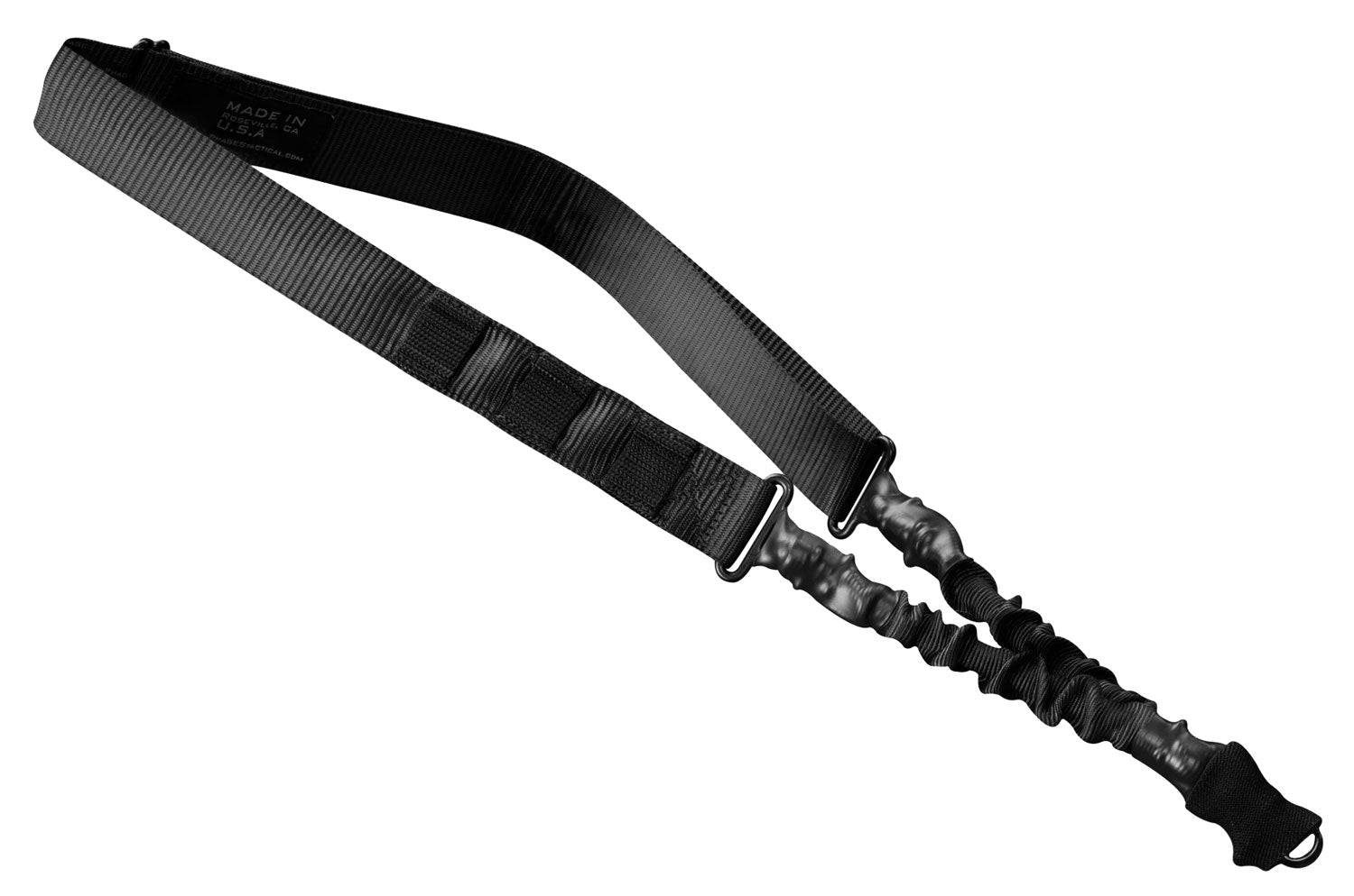 Phase 5 Weapon Systems SLGBLK Single Point Sling Black Nylon Strap w/Elastic Shock-Cord 24.50-33.50" OAL Adjustable Bung