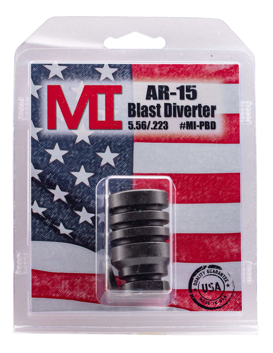 Midwest Industries MIPBD Blast Diverter  Black Phosphate Steel with 1/2"-28 tpi Threads, 1.75" OAL & 1.09" Diameter for 