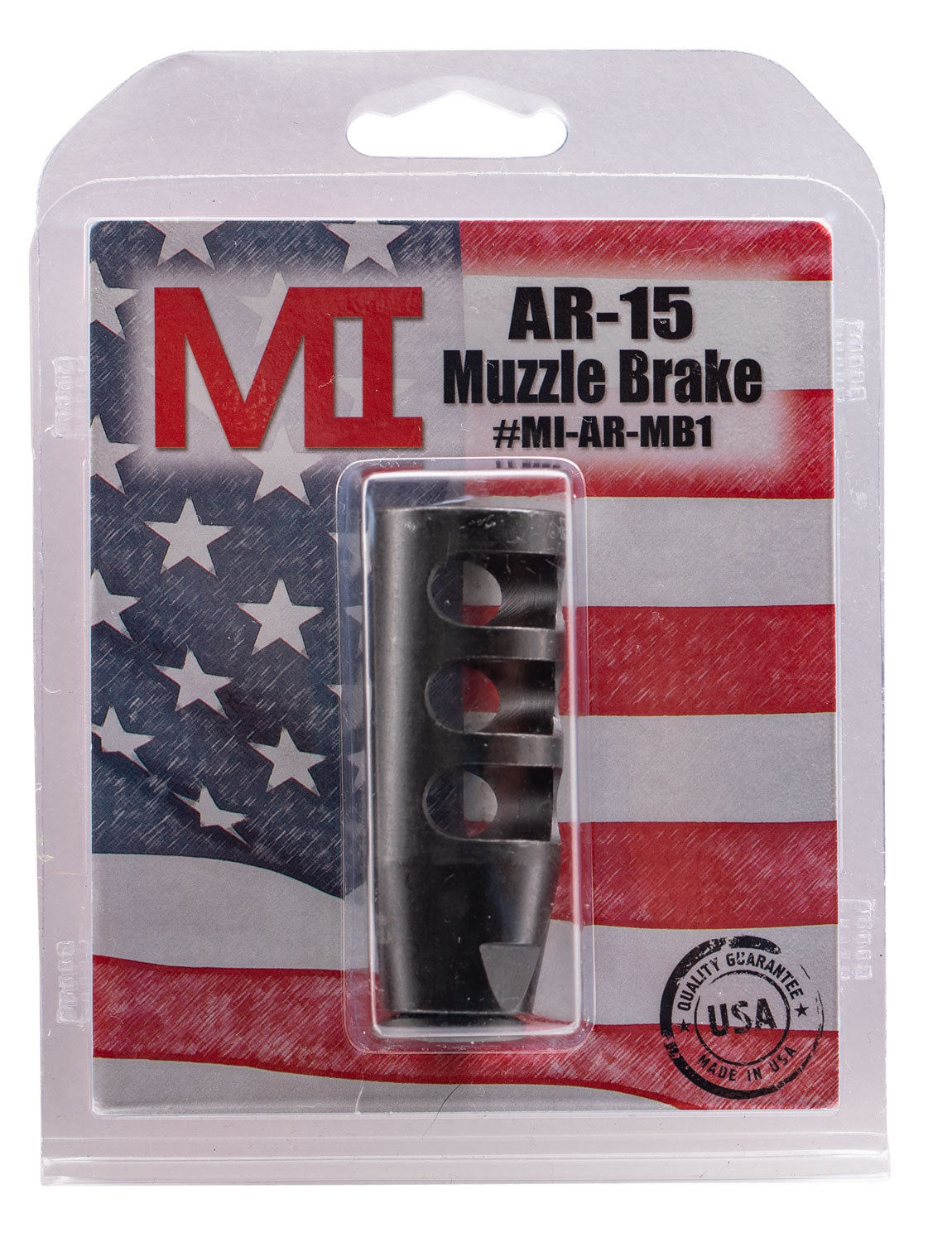 Midwest Industries MIARMB1 Muzzle Brake  Black Phosphate Steel with 1/2"-28 tpi Threads for 223 Rem, 5.56x45mm NATO AR-P